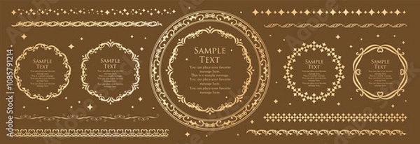 Fototapeta クリスマスのフレームデザインセット