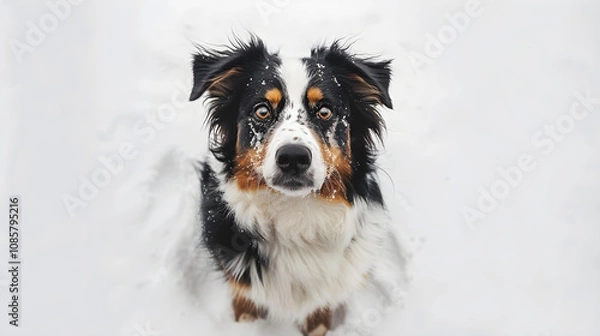 Obraz black and white dog