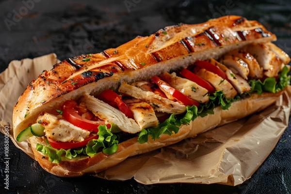 Obraz grilled salmon sandwich