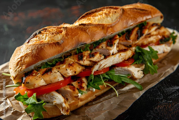 Obraz grilled salmon steak with vegetables