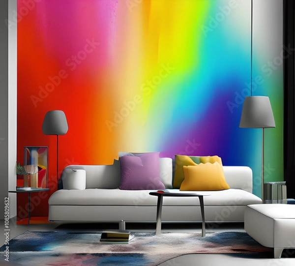 Fototapeta Abstract neon background color led artificial intelligence, bright colorful splashes, modern futuristic texture, canvas for background, Generative AI	