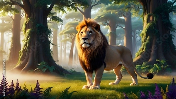 Obraz Lion selfie Generative ai