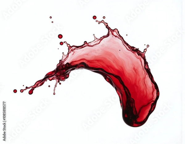 Fototapeta red wine splash isolated on white background