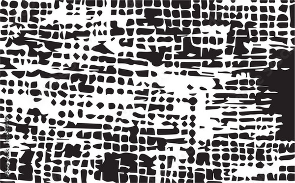 Fototapeta Abstract grunge black texture, chaotic shape. Vector background