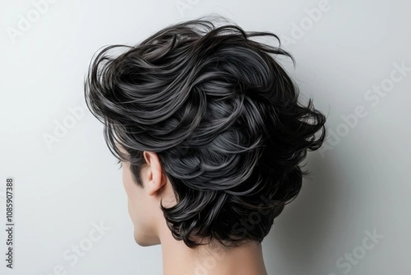 Obraz A man with a shaved head and a shaved beard.