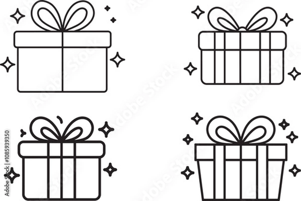 Obraz Vector gift box line art design