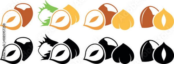 Obraz Hazelnut logo. Isolated hazelnut on white background