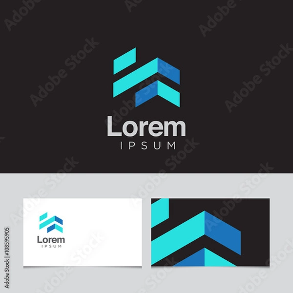 Fototapeta Logo design elements with business card template. Vector graphic design elements for company logo.