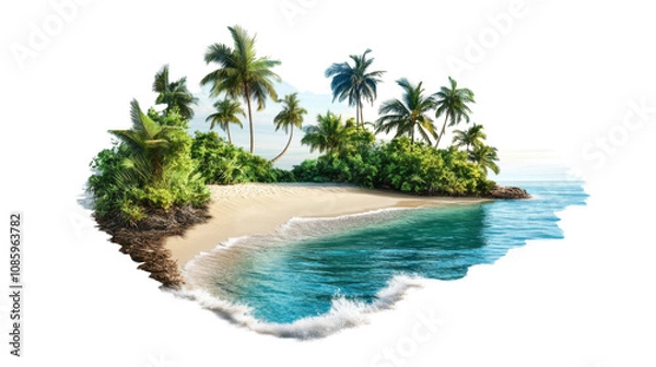 Obraz Tropical beach transparent background