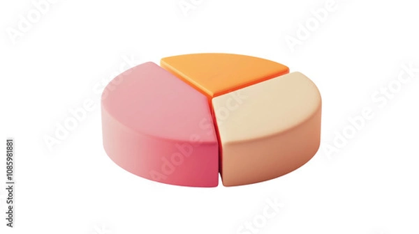 Fototapeta 3D pie chart icon transparent background