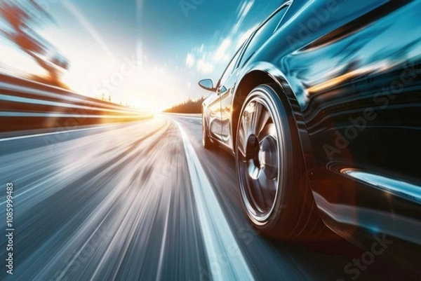 Fototapeta The Intersection of Highway Velocity and Artificial Intelligence Conceptualization