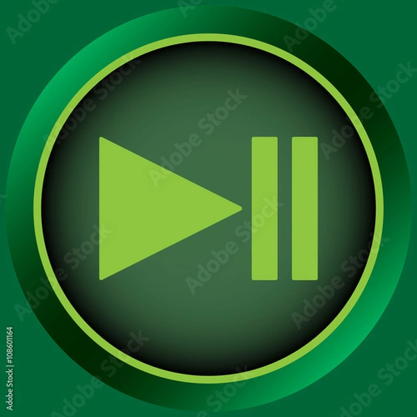 Fototapeta Icon green pause symbol