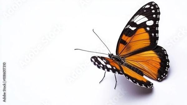Fototapeta Beautiful butterfly isolated on a white background