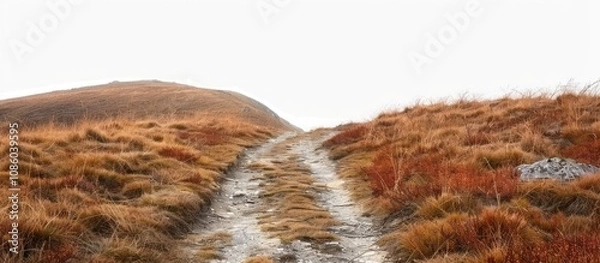 Fototapeta A Path Leading Up a Mountain Ridge
