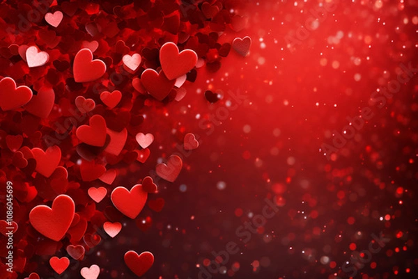 Fototapeta red hearts background