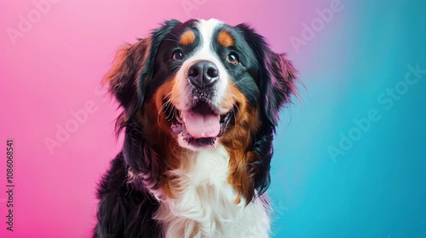 Fototapeta english cocker spaniel puppy with gradien colors