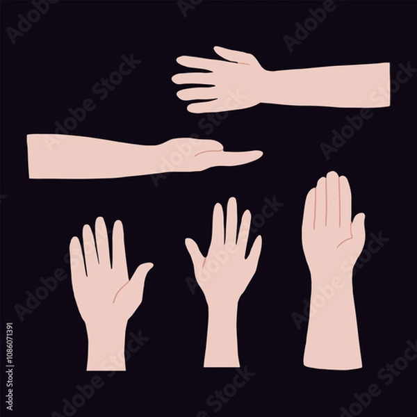 Obraz Hands finger arm body poses vector artwork