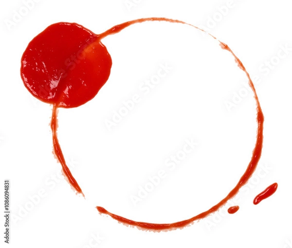 Obraz Wet stain of red tomato ketchup isolated