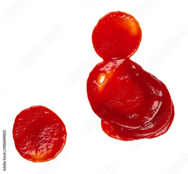 Obraz Wet stain of red tomato ketchup isolated