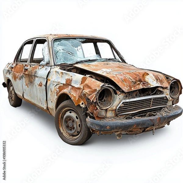 Fototapeta crash, schrott, auto, abwracken, verschrotten, schrottplatz, schrottauto, verwerter, entsorgen, prämie, elektroauto, auto, auto, last kraft wagen, automobil, automobile, spielsachen, rot, transport, b