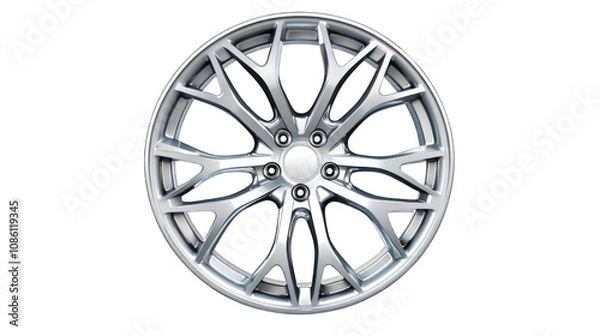 Fototapeta High-Performance Tire Rim Showcase Automotive Warehouse Product Display Indoor Close-Up View