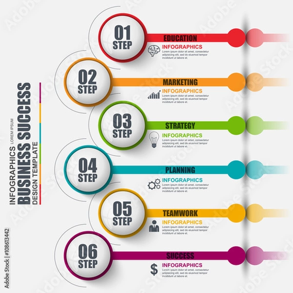 Fototapeta Infographic number options vector design template