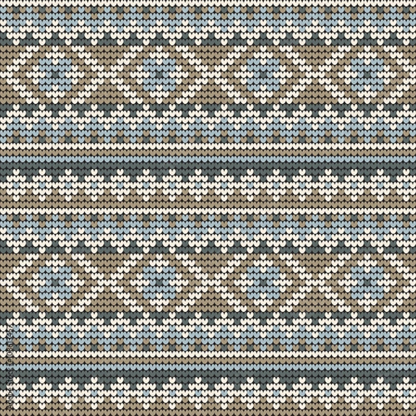 Fototapeta Knitted seamless pattern in vector.