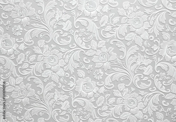 Obraz Beautiful abstract floral design embroidered background pattern