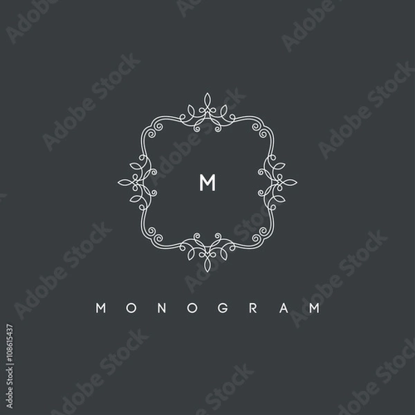 Obraz Elegant monogram design template, vector illustration.