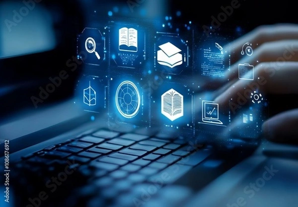 Obraz online education webinar seminar training e-learning studying corporate course technology learning campus digital academy