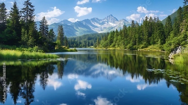 Fototapeta Mountain Lake Reflection Landscape