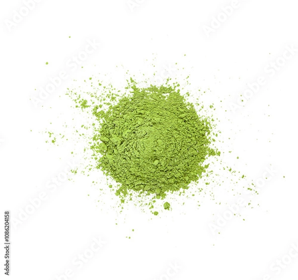 Obraz Top view of matcha green tea   transparent png