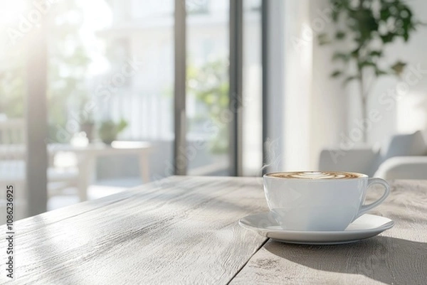 Fototapeta Brewed comfort - rich coffee releasing captivating aroma, symbolizing warmth, inspiring creativity, elevating focus, and enhancing social interactions 