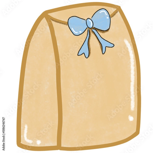 Obraz gift box with ribbon blue ilustration