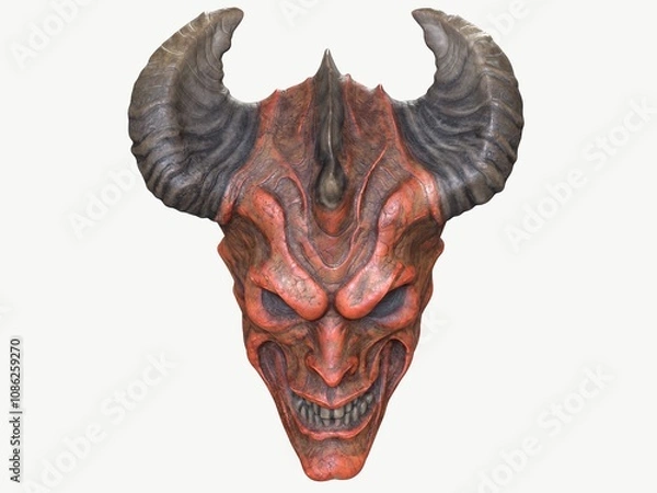 Obraz Demonic Horned Skull Mask