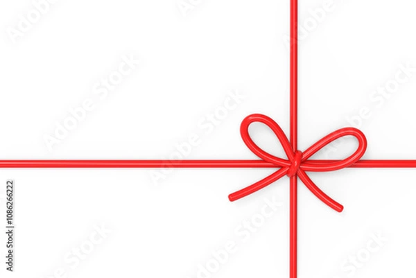 Obraz Red string bow isolated on transparent background