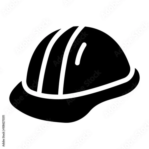 Fototapeta Helmet solid icon