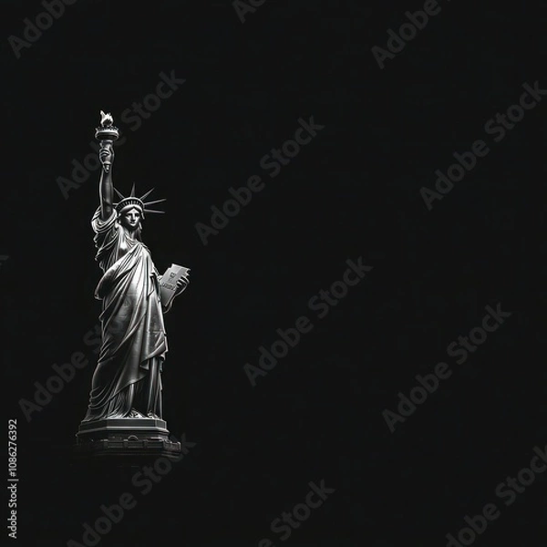 Fototapeta Statue of Liberty Close-Up on Isolated Background, New York City, USA
