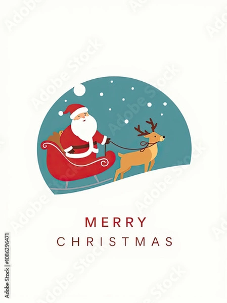 Fototapeta merry Christmas greeting card design for use with web, print or craft projects.