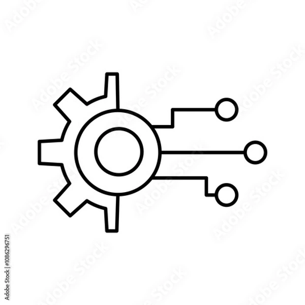 Fototapeta Digital Transformation line icon. vector flat black simple illustration for web and app..eps