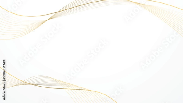 Obraz abstract white background luxury golden line wallpaper
