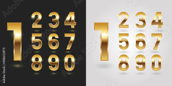Obraz Numbers golden