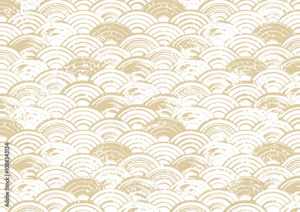 Fototapeta 波のある和風背景イラスト	