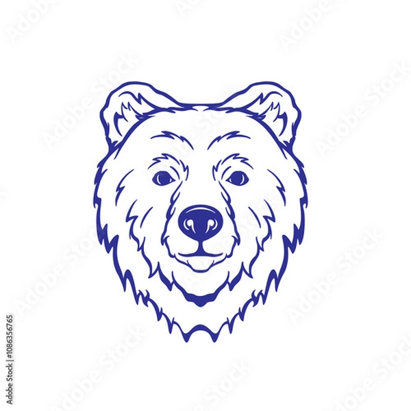 Fototapeta vector grizzly bear head mascot for logo purposes and similar
