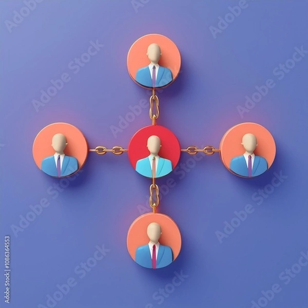 Fototapeta rank coordinator conceptual. Collaborative network with abstract business figures.