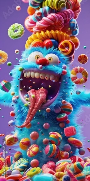 Obraz Candy Monster in a Sweet Explosion