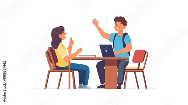 Fototapeta Students Engaging in a Classroom Discussion