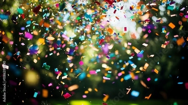 Obraz Colorful Confetti Falling