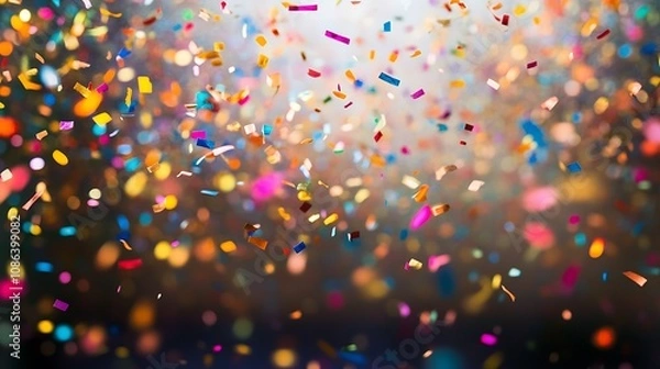 Fototapeta Colorful Confetti Falling