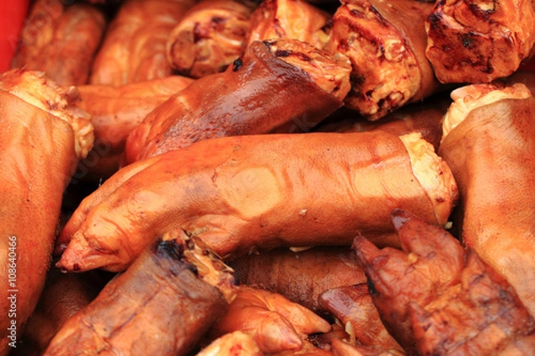 Obraz smoked pig legs texture